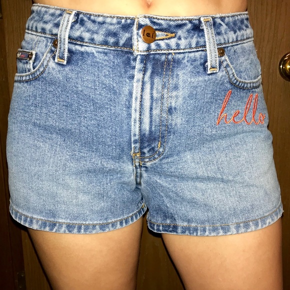 lei Pants - Vintage Embellished High Waisted Jean Shorts